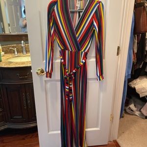 Striped pant jumpsuit